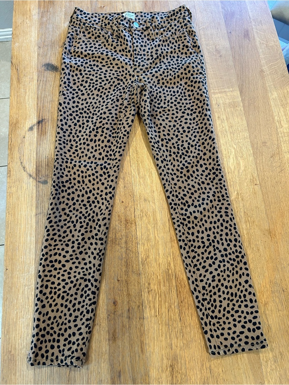 J. Crew Brown and Black Cheetah Print Skinny Jeans